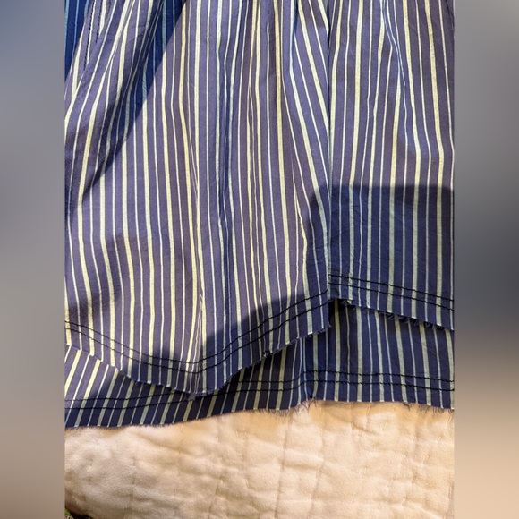 Free People We the Free Long Blue Striped Tunic Top Shirt L Collar NWT - Picture 6 of 15